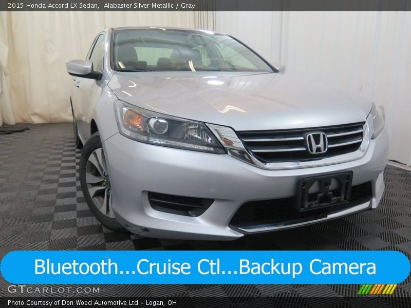 Alabaster Silver Metallic / Gray 2015 Honda Accord LX Sedan