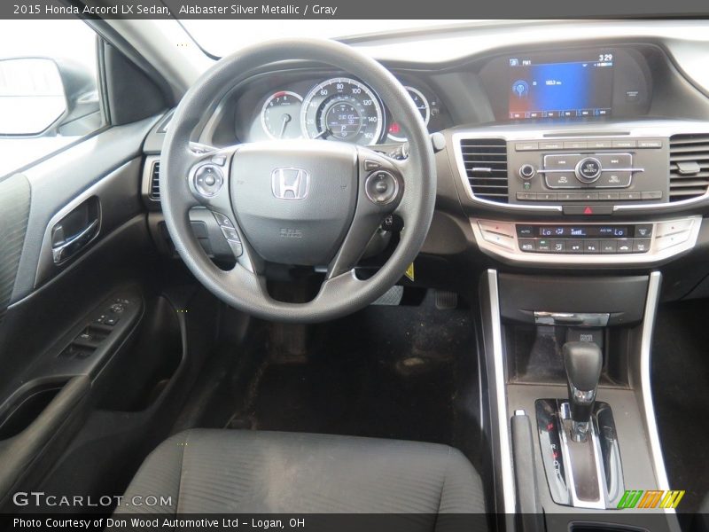 Alabaster Silver Metallic / Gray 2015 Honda Accord LX Sedan