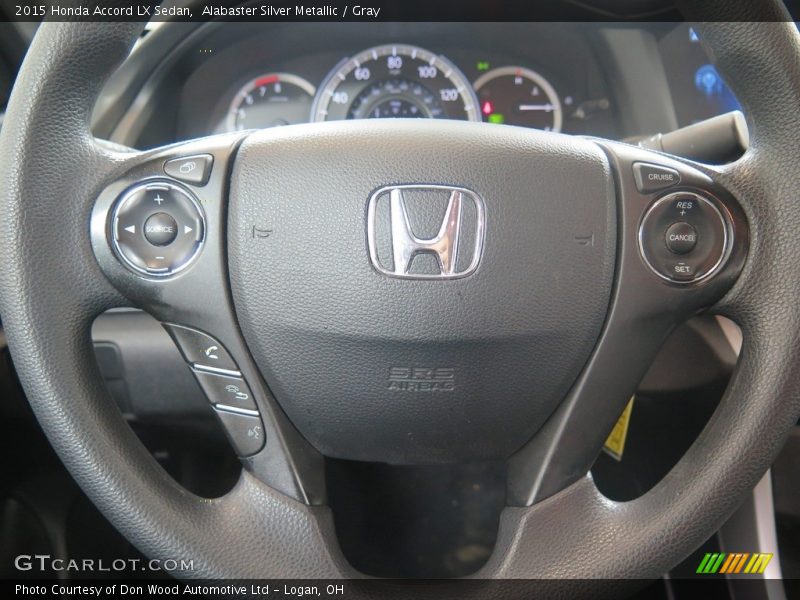 Alabaster Silver Metallic / Gray 2015 Honda Accord LX Sedan