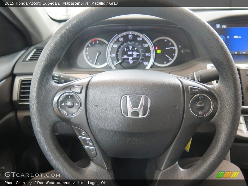 Alabaster Silver Metallic / Gray 2015 Honda Accord LX Sedan