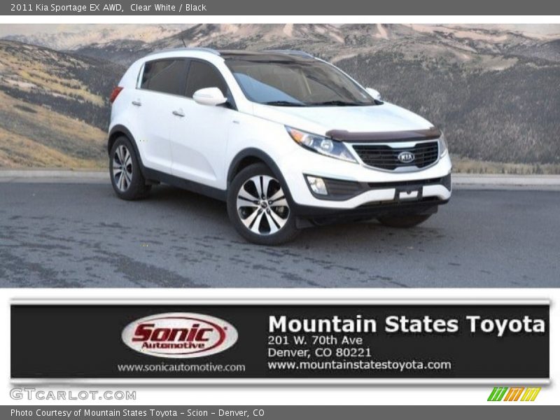 Clear White / Black 2011 Kia Sportage EX AWD