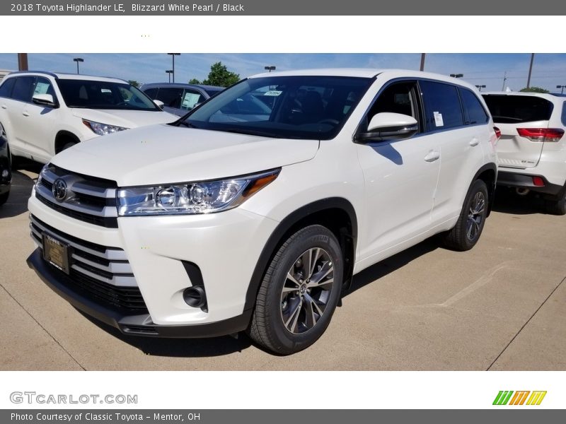 Blizzard White Pearl / Black 2018 Toyota Highlander LE