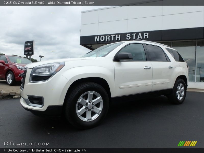 White Diamond Tricoat / Ebony 2015 GMC Acadia SLE AWD
