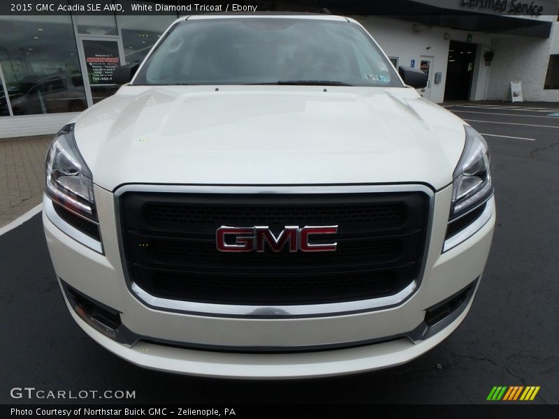 White Diamond Tricoat / Ebony 2015 GMC Acadia SLE AWD