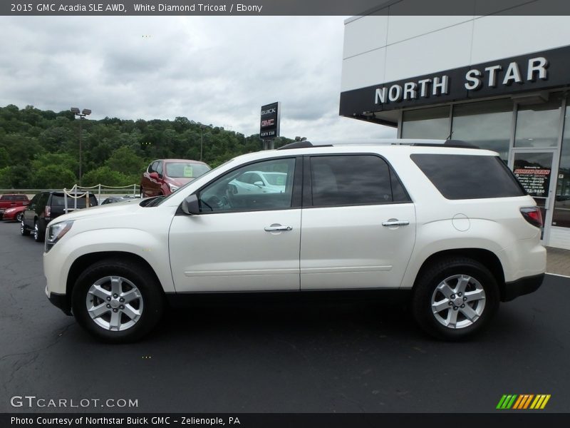 White Diamond Tricoat / Ebony 2015 GMC Acadia SLE AWD