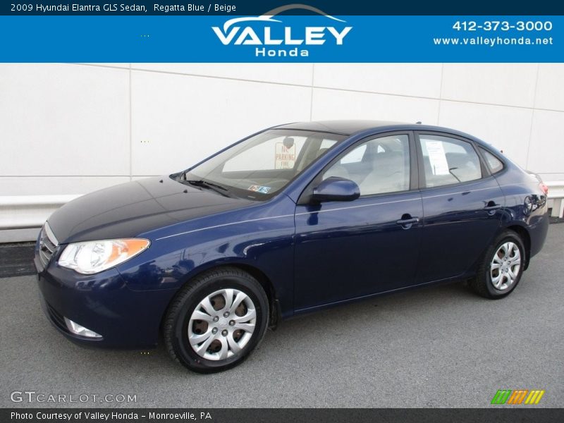 Regatta Blue / Beige 2009 Hyundai Elantra GLS Sedan