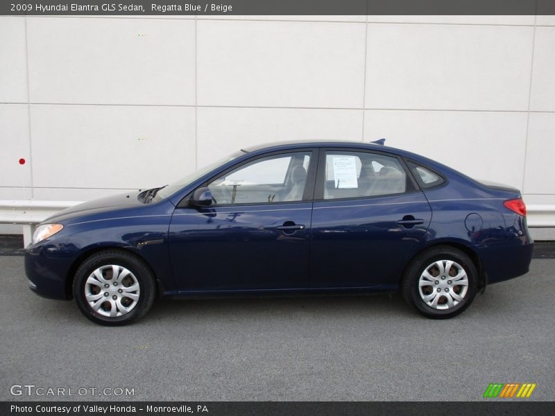 Regatta Blue / Beige 2009 Hyundai Elantra GLS Sedan