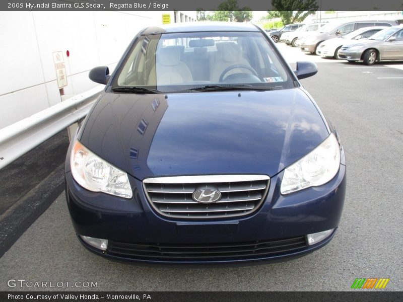 Regatta Blue / Beige 2009 Hyundai Elantra GLS Sedan