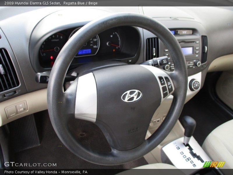 Regatta Blue / Beige 2009 Hyundai Elantra GLS Sedan
