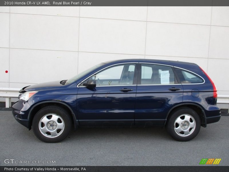 Royal Blue Pearl / Gray 2010 Honda CR-V LX AWD