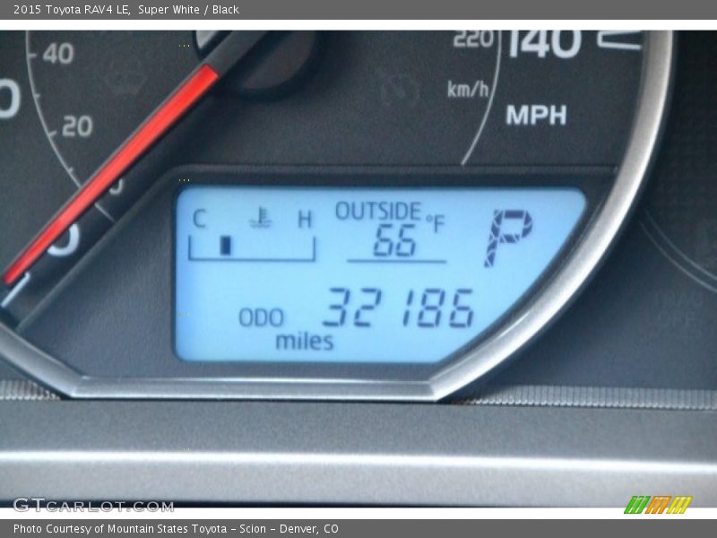Super White / Black 2015 Toyota RAV4 LE