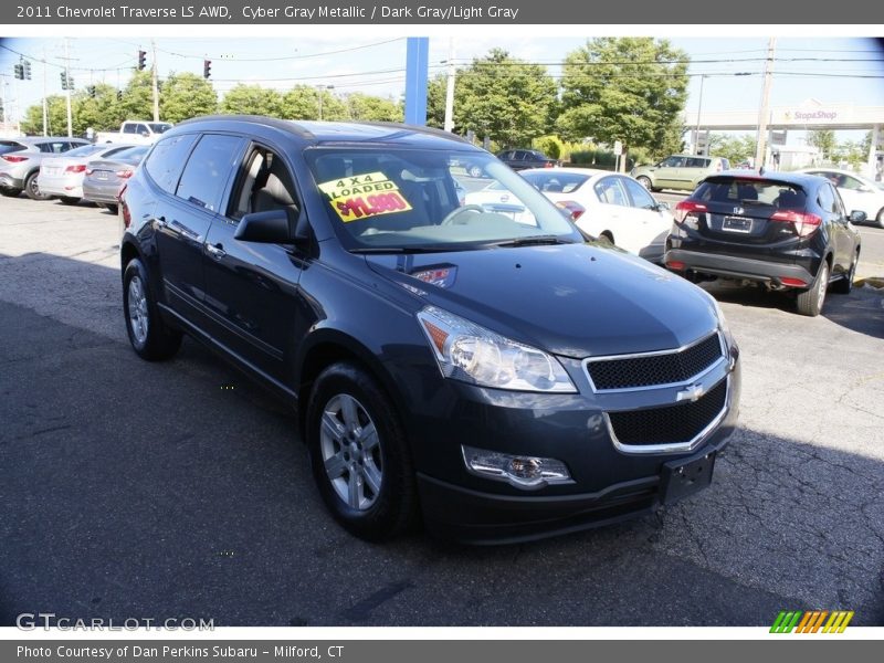 Cyber Gray Metallic / Dark Gray/Light Gray 2011 Chevrolet Traverse LS AWD