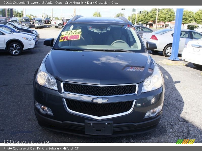 Cyber Gray Metallic / Dark Gray/Light Gray 2011 Chevrolet Traverse LS AWD