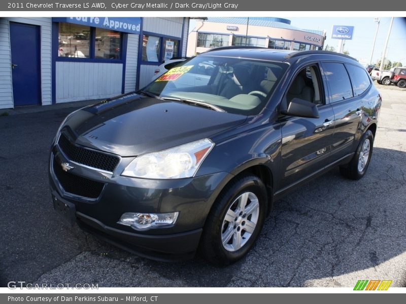 Cyber Gray Metallic / Dark Gray/Light Gray 2011 Chevrolet Traverse LS AWD
