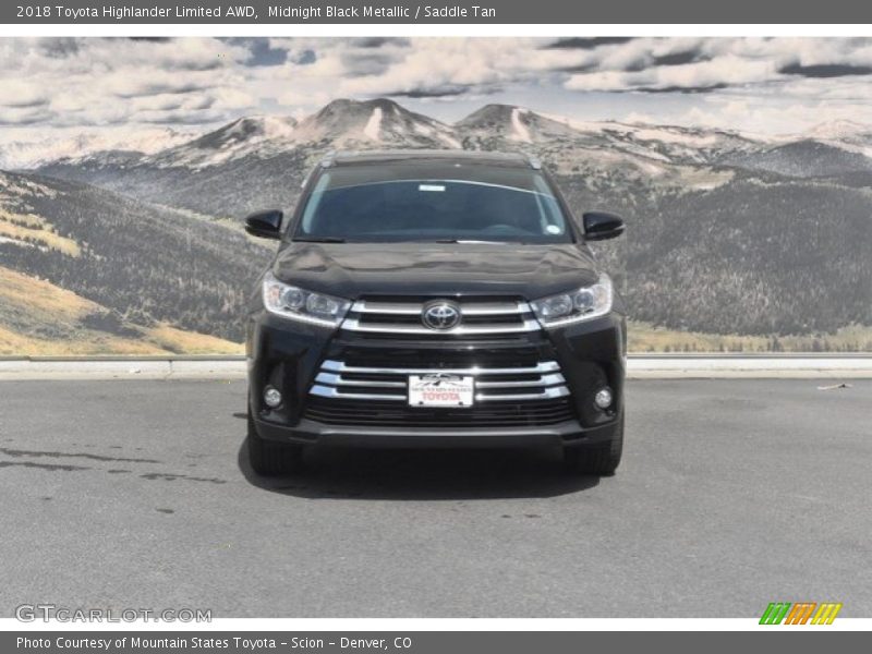 Midnight Black Metallic / Saddle Tan 2018 Toyota Highlander Limited AWD