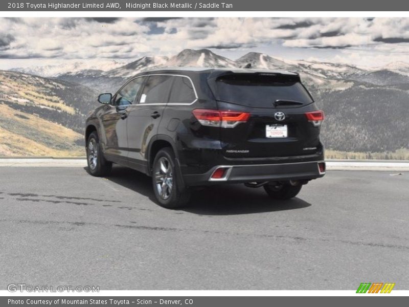 Midnight Black Metallic / Saddle Tan 2018 Toyota Highlander Limited AWD