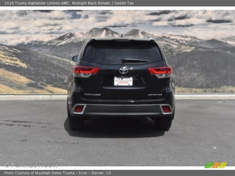 Midnight Black Metallic / Saddle Tan 2018 Toyota Highlander Limited AWD