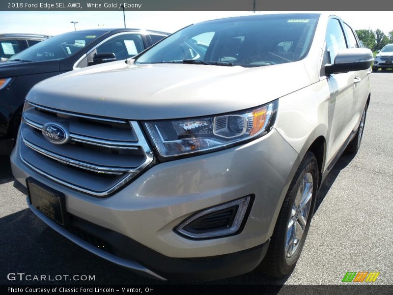 White Gold / Ebony 2018 Ford Edge SEL AWD
