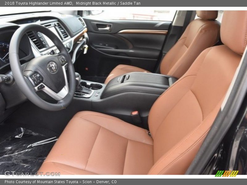 Midnight Black Metallic / Saddle Tan 2018 Toyota Highlander Limited AWD