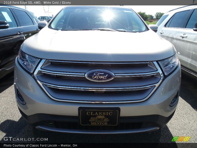 White Gold / Ebony 2018 Ford Edge SEL AWD