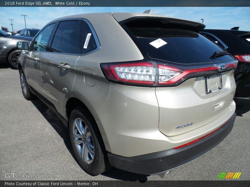 White Gold / Ebony 2018 Ford Edge SEL AWD