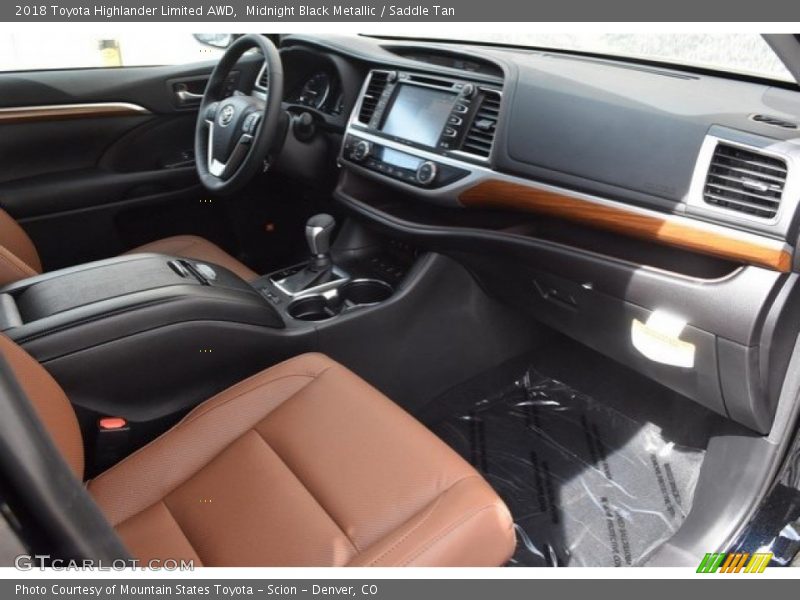 Midnight Black Metallic / Saddle Tan 2018 Toyota Highlander Limited AWD