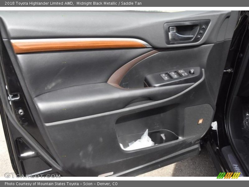 Midnight Black Metallic / Saddle Tan 2018 Toyota Highlander Limited AWD