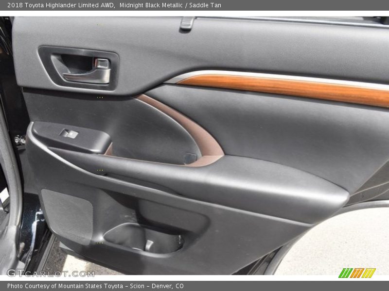 Midnight Black Metallic / Saddle Tan 2018 Toyota Highlander Limited AWD