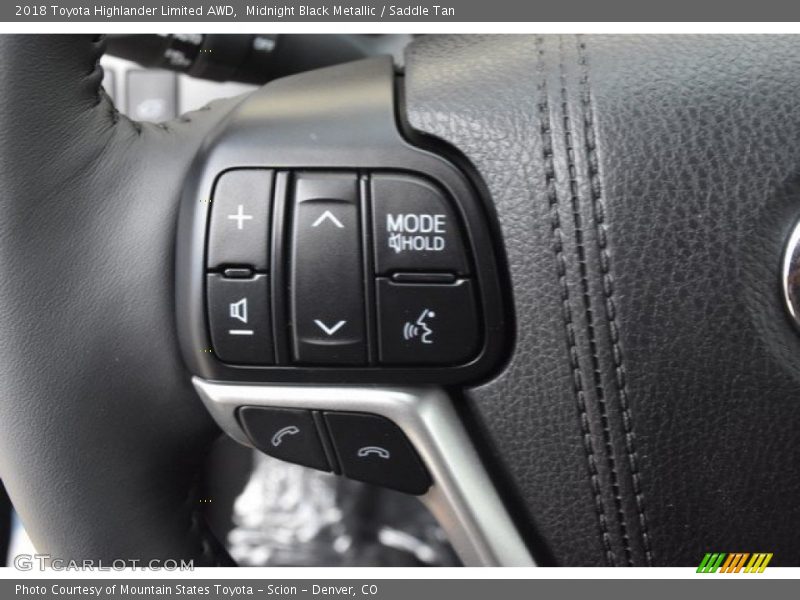 Midnight Black Metallic / Saddle Tan 2018 Toyota Highlander Limited AWD