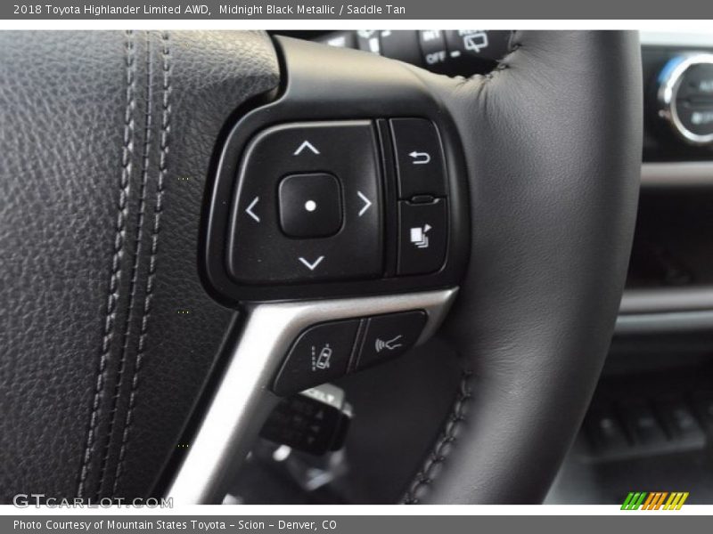 Midnight Black Metallic / Saddle Tan 2018 Toyota Highlander Limited AWD