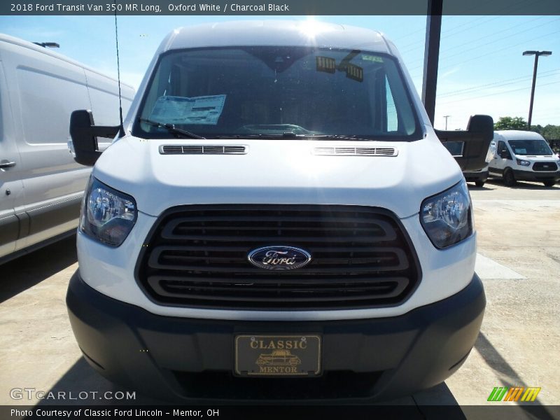 Oxford White / Charcoal Black 2018 Ford Transit Van 350 MR Long