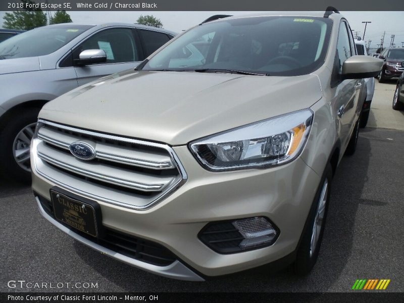 White Gold / Charcoal Black 2018 Ford Escape SE
