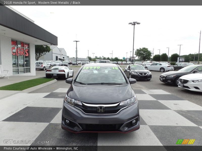 Modern Steel Metallic / Black 2018 Honda Fit Sport