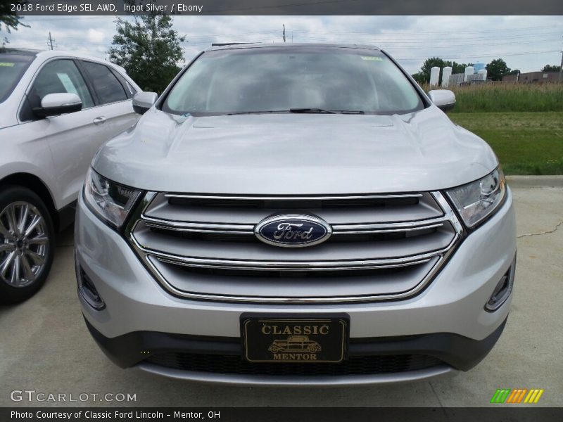 Ingot Silver / Ebony 2018 Ford Edge SEL AWD