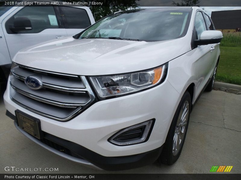 White Platinum / Ebony 2018 Ford Edge Titanium AWD