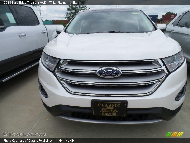 White Platinum / Ebony 2018 Ford Edge Titanium AWD