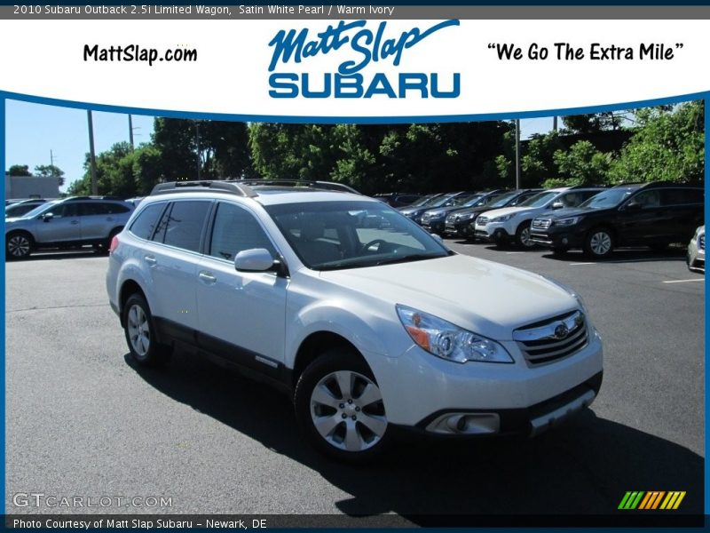 Satin White Pearl / Warm Ivory 2010 Subaru Outback 2.5i Limited Wagon