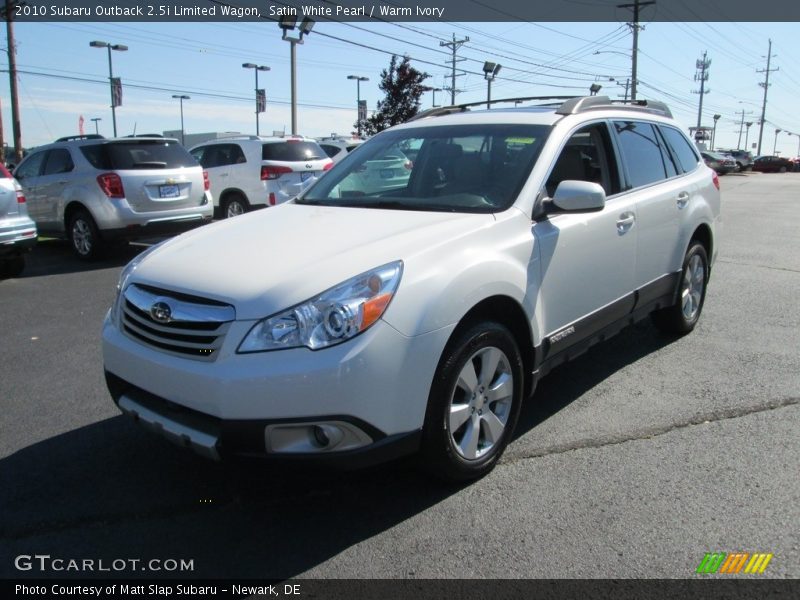 Satin White Pearl / Warm Ivory 2010 Subaru Outback 2.5i Limited Wagon