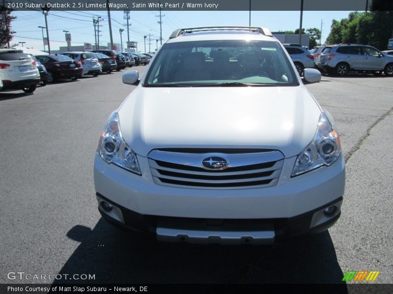 Satin White Pearl / Warm Ivory 2010 Subaru Outback 2.5i Limited Wagon