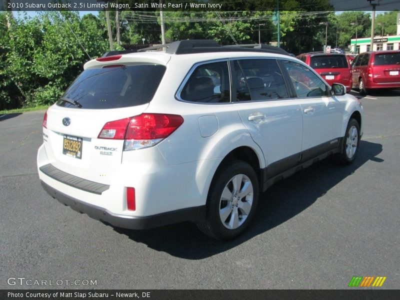 Satin White Pearl / Warm Ivory 2010 Subaru Outback 2.5i Limited Wagon