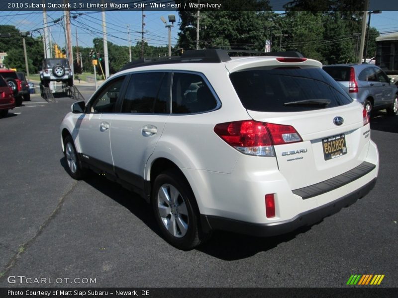 Satin White Pearl / Warm Ivory 2010 Subaru Outback 2.5i Limited Wagon