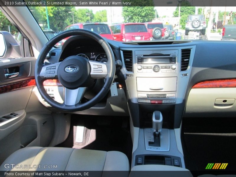 Satin White Pearl / Warm Ivory 2010 Subaru Outback 2.5i Limited Wagon
