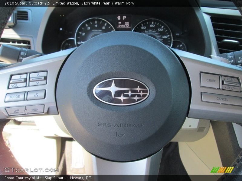 Satin White Pearl / Warm Ivory 2010 Subaru Outback 2.5i Limited Wagon