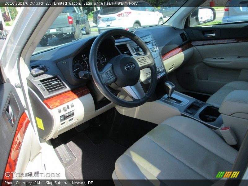 Satin White Pearl / Warm Ivory 2010 Subaru Outback 2.5i Limited Wagon