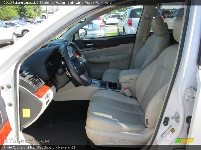 Satin White Pearl / Warm Ivory 2010 Subaru Outback 2.5i Limited Wagon