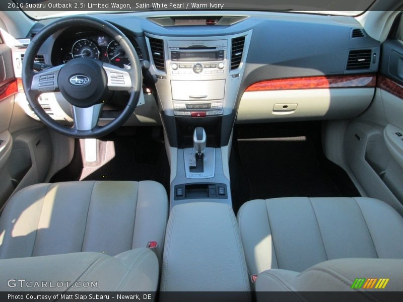 Satin White Pearl / Warm Ivory 2010 Subaru Outback 2.5i Limited Wagon
