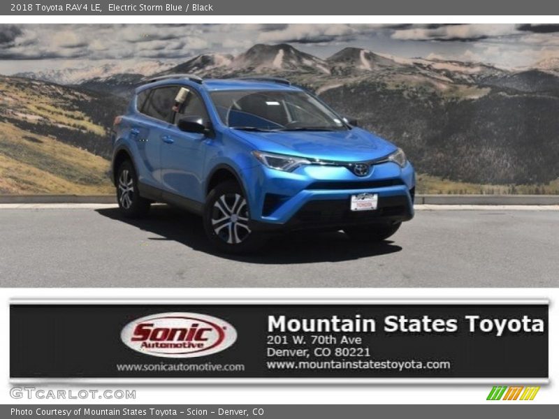 Electric Storm Blue / Black 2018 Toyota RAV4 LE