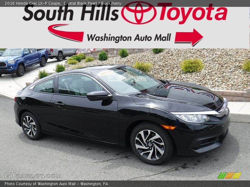Crystal Black Pearl / Black/Ivory 2016 Honda Civic LX-P Coupe