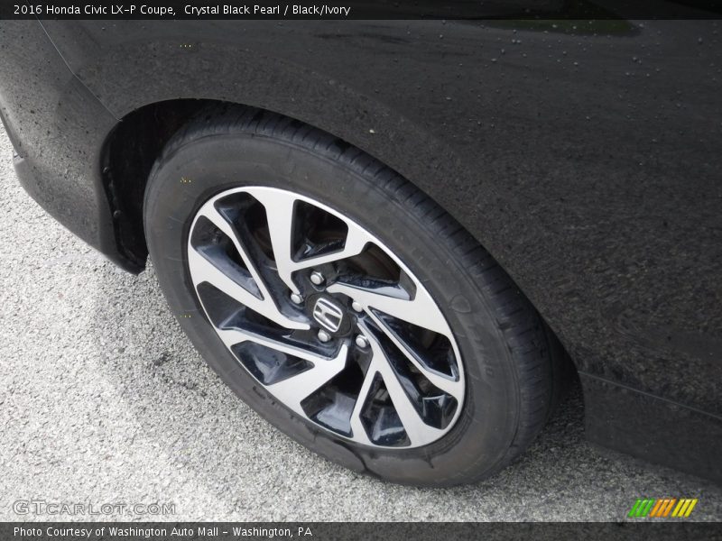 Crystal Black Pearl / Black/Ivory 2016 Honda Civic LX-P Coupe