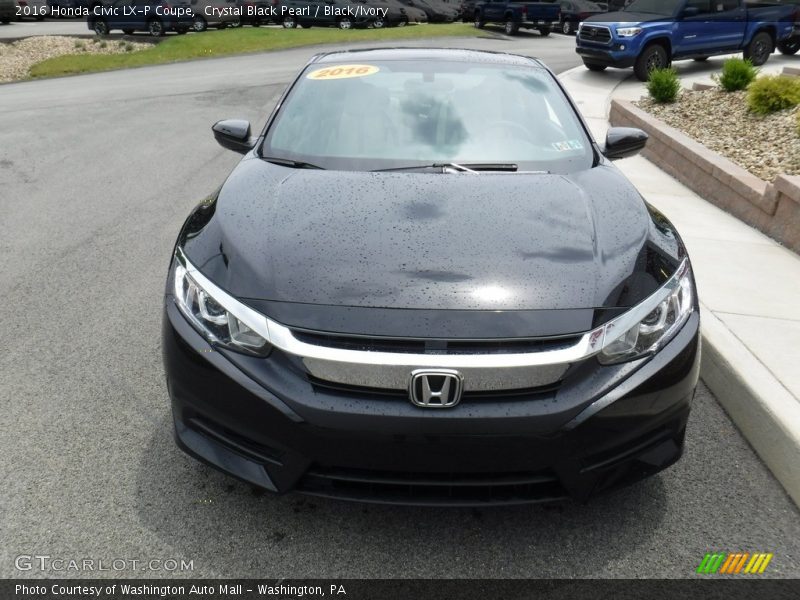 Crystal Black Pearl / Black/Ivory 2016 Honda Civic LX-P Coupe
